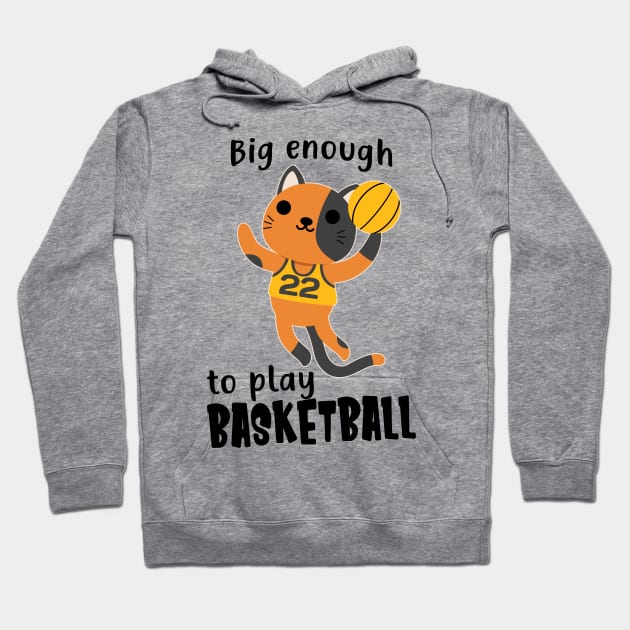 Children Basketball Cat Funny Sports Animals Hoodie by Foxxy Merch